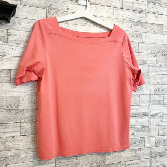 LL BEAN Women's Pink Short Sleeve Knit Top, Size XL - Picture 15 of 16